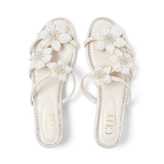 IVORY BLOSSOM BLOCK HEELS