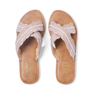 WEAVE BLUSH PEARL FLATS