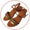 BEIGE BANJARA SANDAL WITH GOLD EMBELLISHED